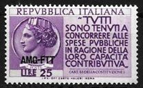 [Propaganda for the Payment of Taxes - Italy Postage Stamp Overprinted "AMG-FTT", Tip CT]