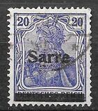 [German Empire Stamps Overprinted "SARRE", Scrivi A7]