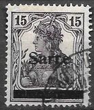 [German Empire Stamps Overprinted "SARRE", Scrivi A6]