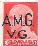 [Occupazione Alleata della Venezia-Giulia - Serie imperiale - Sovraimpresso: "A.M.G.V.G." (Governo Militare Alleato Venezia Giulia), Scrivi A5]