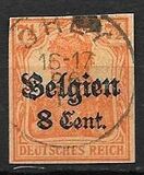 [German Empire Postage Stamps Surcharged "F and Cent" & Overprinted "Belgien", 類型 B3]