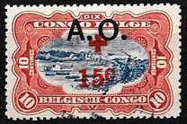 [Belgian Congo Red Cross Issue of 1918 Overprinted "A. O.", type D1]