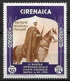 [The 2nd International Colonial Exhibition - Cirenaica Warrior on Horse, tegund AD3]