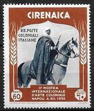 [The 2nd International Colonial Exhibition - Cirenaica Warrior on Horse, tegund AD4]