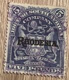 [Overprinted "RHODESIA.", type M8]