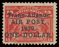 [Airmail - No. 61 Overprinted "Trans-Atlantic - AIR POST. - 1919. - ONE DOLLAR", type CD]