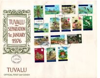 [Gilbert and Ellice Islands Stamps of 1971 Overprinted "TUVALU", type A]