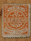 [Express Stamps - Line Above "X" Broken. Small Dot Near Upper Right Serif of "M", type A4]
