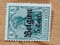 [German Empire Postage Stamps Surcharged "F and Cent" & Overprinted "Belgien", type B2]