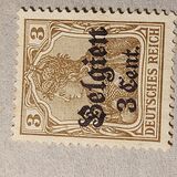 [German Empire Postage Stamps Surcharged "F and Cent" & Overprinted "Belgien", 類型 B1]