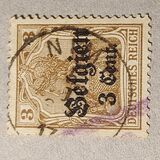 [German Empire Postage Stamps Surcharged "F and Cent" & Overprinted "Belgien", 類型 B1]