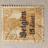 [German Empire Postage Stamps Surcharged "F and Cent" & Overprinted "Belgien", 類型 B6]