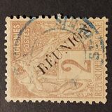 [French Colonies Postage Stamps Overprinted "REUNION", type F1]