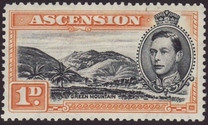 [King George VI and Views of Ascension, type F2]