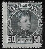 [King Alfonso XIII - Blue Control Numbers on Backside, Typ AT8]