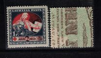[No. 40-43A Overprinted New Values - Brown and Green Design on Back, Type A with Blue Design on back, प्रकार P6]