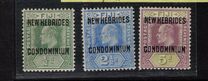[Fidji Islands Postage Stamps Overprinted "NEW HEBRIDES - CONDOMINIUM" in Red, type E]