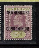 [Fidji Islands Postage Stamps Overprinted "NEW HEBRIDES - CONDOMINIUM" in Red, type E4]