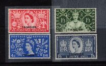 [Coronation of Queen Elizabeth II - Great Britain Postage Stamps Overprinted "TANGIER", type Q]