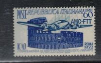 [The First International Civil Aviation Conference, Rome - Italy Postage Stamp Overprinted "AMG-FTT", tip BW]