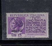 [Propaganda for the Payment of Taxes - Italy Postage Stamp Overprinted "AMG-FTT", Tip CT]