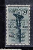 [The Experimental Transportation of Mail by Helicopter - Italy Postage Stamp Overprinted "AMG FTT", Tip CU]