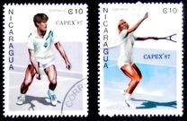 [International Stamp Exhibition "CAPEX '87" - Toronto, Canada - Tennis Players, type BWL]