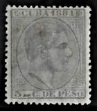 [King Alfonso XII, Inscription "CUBA 1881", type F9]