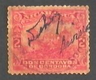 [Government Building in Managua and León Cathedral Previous Issues Overprinted with Signatures from the Minister of Public Works and the Postmaster-General, Tüüp CH9]