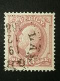 [King Oscar II Stamp of 1885 with Blue Coach Horn on Back, Tip H1]