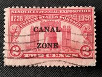 [Liberty Bell- US Stamp Overprinted "CANAL/ZONE", Distance between Lines 5 mm, Tip O]