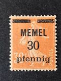 [French Postage Stamps Overprinted "MEMEL" and Surcharged, Typ B3]
