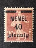 [French Postage Stamps Overprinted "MEMEL" and Surcharged, Typ B4]