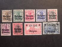 [German Empire Postage Stamps Surcharged "Fr. and C." or "Centimes" & Overprinted "Belgien", Tüüp A]