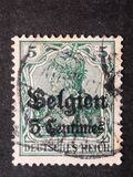 [German Empire Postage Stamps Surcharged "Fr. and C." or "Centimes" & Overprinted "Belgien", Tüüp A1]