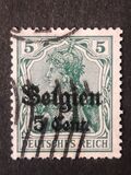 [German Empire Postage Stamps Surcharged "F and Cent" & Overprinted "Belgien", タイプ B2]