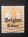 [German Empire Postage Stamps Surcharged "F and Cent" & Overprinted "Belgien", タイプ B3]