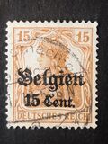 [German Empire Postage Stamps Surcharged "F and Cent" & Overprinted "Belgien", タイプ B6]