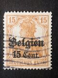 [German Empire Postage Stamps Surcharged "F and Cent" & Overprinted "Belgien", タイプ B6]