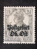 [German Empire Postage Stamps Overprinted "Postgebiet Ob. Ost", Tipi A]