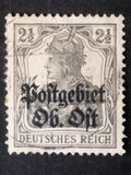 [German Empire Postage Stamps Overprinted "Postgebiet Ob. Ost", Tipi A]