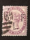 [Regina Vittoria  - Iscrizione "POSTAGE AND INLAND REVENUE", Scrivi AI1]