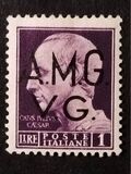 [Italian Postage Stamps Overprinted "A.M.G.V.G." - Watermarked, тып A9]