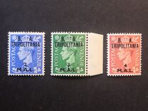 [King George VI - Great Britain Postage Stamps Overprinted B. A. - TRIPOLITANIA" and Surcharged New Value, प्रकार C]