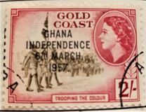 [Queen Elizabeth Stamps of 1952 of Gold Coast Overprinted "GHANA INDEPENDENCE 6TH.. MARCH, 1957", type B7]