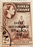 [Queen Elizabeth Stamps of 1952 of Gold Coast Overprinted "GHANA INDEPENDENCE 6TH.. MARCH, 1957", type B2]