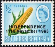 [Issues of South Rhodesia Overprinted "INDEPENDENCE 11th November 1965", type G]