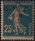 [French Postage Stamps Surcharged & Overprinted "O.M.F. - Syrie" - Value in "CENTIMES", type D6]