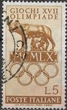 [Giochi della XVII Olimpiade, Roma - Stampatore: i.p.s. officina carte valori - Roma - Filigrana: stelle I, Scrivi YE]