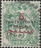 [French Post in Morocco Postage Stamps Overprinted "PROTECTORAT FRANCAIS", type A3]